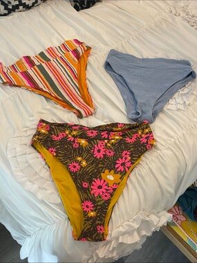 Aerie - Set of 3 high waisted bikini bottoms